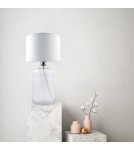 Table lamps with lampshade - Zuma Line table SAMASUN transparent base black white 1xE27 5500WH. - product 3