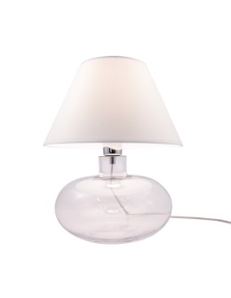 Zuma Line stołowa MERSIN transparentna podstawa abażur biały 1xE27 5512WH
