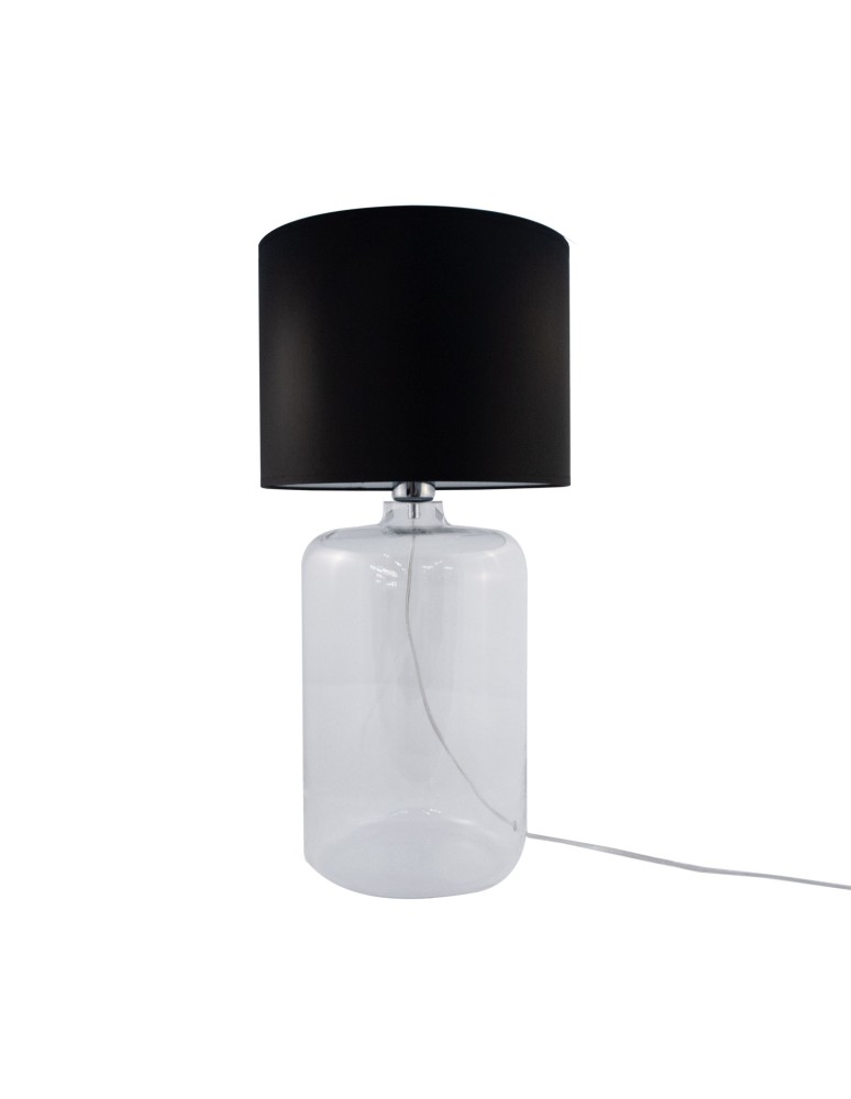 Table lamps with lampshade - Zuma Line AMARSA table transparent base lampshade black 1xE27 5507BK - product kolory-swiatla.pl 2