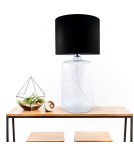 Table lamps with lampshade - Zuma Line AMARSA table transparent base lampshade black 1xE27 5507BK - product 3
