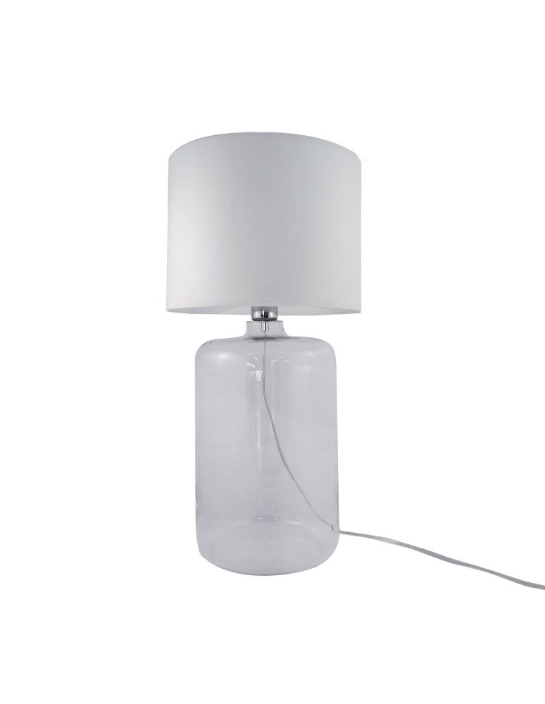 Table lamps with lampshade - Zuma Line AMARSA table transparent base lampshade white 1xE27 5506WH - product kolory-swiatla.pl 2