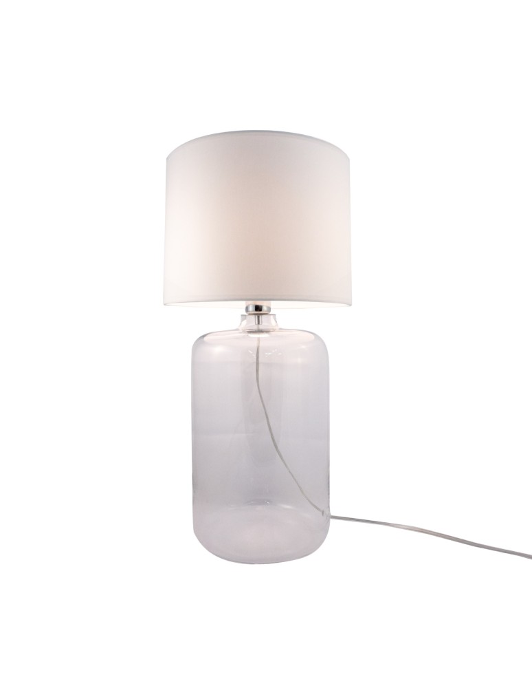 Table lamps with lampshade - Zuma Line AMARSA table transparent base lampshade white 1xE27 5506WH - product kolory-swiatla.pl 1