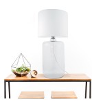 Table lamps with lampshade - Zuma Line AMARSA table transparent base lampshade white 1xE27 5506WH - product 3