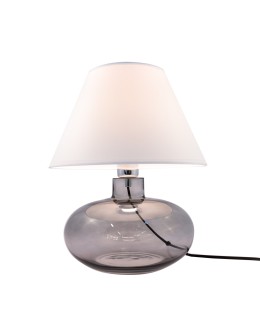 Zuma Line stołowa MERSIN transparentno grafitowa podstawa abażur biały 1xE27 5515WH