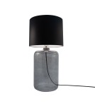 Table lamps with lampshade - Zuma Line AMARSA table transparent graphite base lampshade black 1xE27 5510BK - product 1