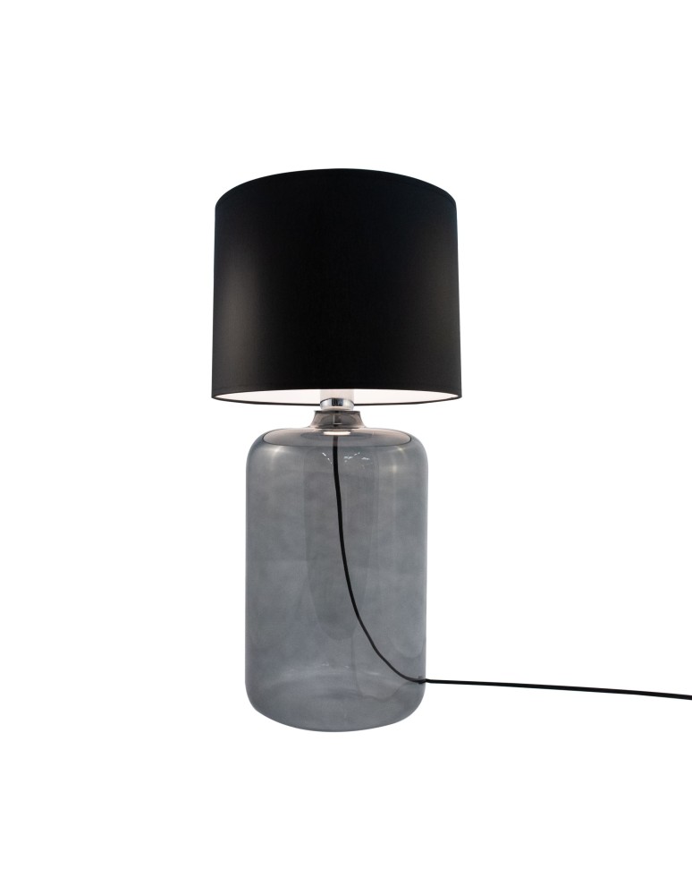 Table lamps with lampshade - Zuma Line AMARSA table transparent graphite base lampshade black 1xE27 5510BK - product kolory-swiatla.pl 1
