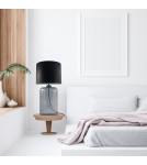 Table lamps with lampshade - Zuma Line AMARSA table transparent graphite base lampshade black 1xE27 5510BK - product 3