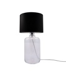 Table lamps with lampshade - Zuma Line table SAMASUN transparent base lampshade black 1xE27 5501BK - product 1