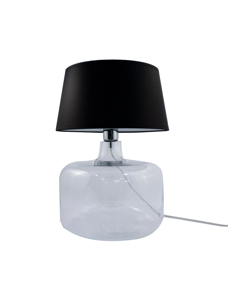 Table lamps with lampshade - Zuma Line BATUMI table transparent base lampshade black 1xE27 5528BK - product kolory-swiatla.pl 2