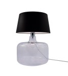 Table lamps with lampshade - Zuma Line BATUMI table transparent base lampshade black 1xE27 5528BK - product 1