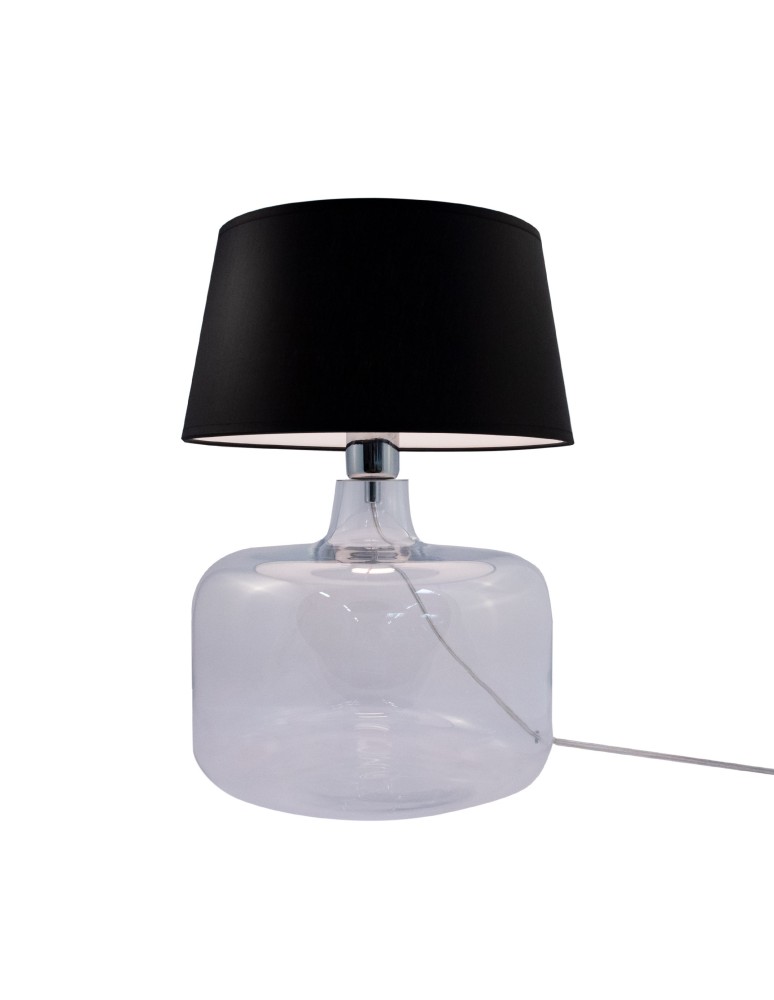 Table lamps with lampshade - Zuma Line BATUMI table transparent base lampshade black 1xE27 5528BK - product kolory-swiatla.pl 1