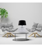 Table lamps with lampshade - Zuma Line BATUMI table transparent base lampshade black 1xE27 5528BK - product 3