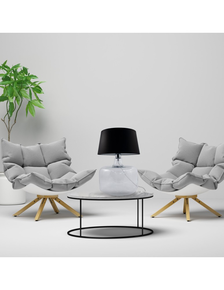 Table lamps with lampshade - Zuma Line BATUMI table transparent base lampshade black 1xE27 5528BK - product kolory-swiatla.pl 3