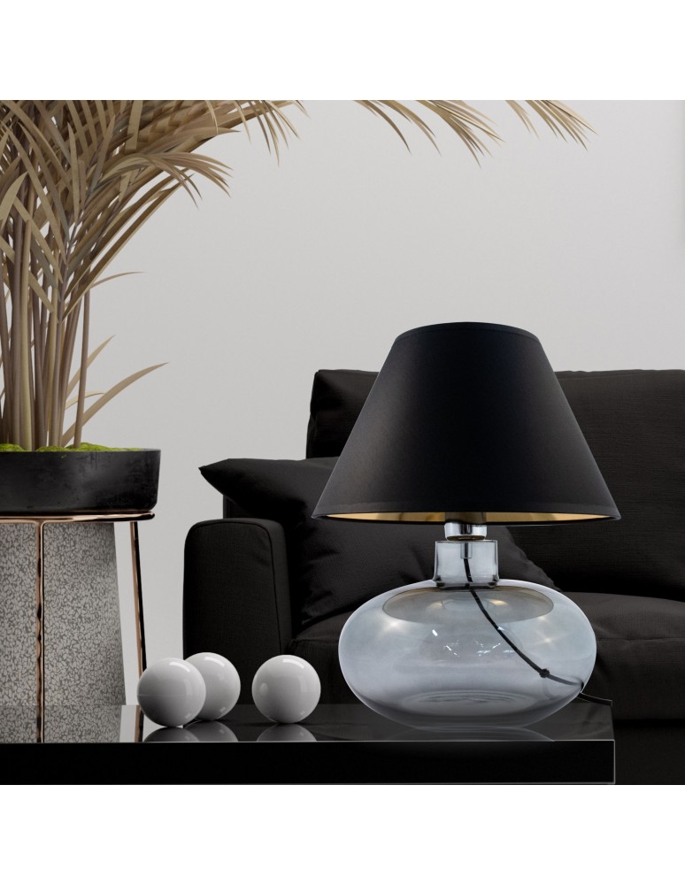 Table lamps with lampshade - Zuma Line MERSIN table lamp Graphite 1xE27 5517BKGO - product kolory-swiatla.pl 3