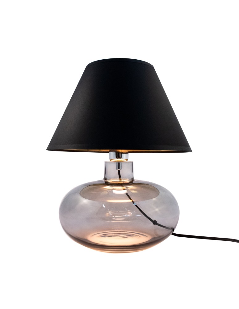 Table lamps with lampshade - Zuma Line MERSIN table lamp Graphite 1xE27 5517BKGO - product kolory-swiatla.pl 1