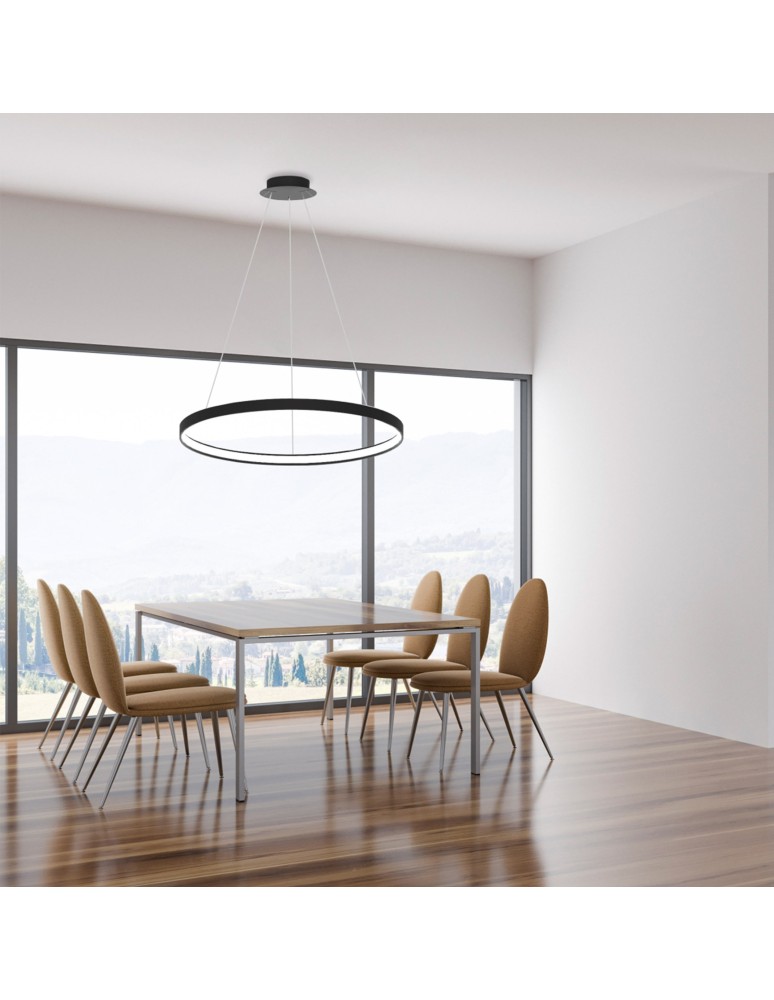 Pendant lamps circles - Zuma Line Pendant CIRCLE LED 50W 3000K dia 78cm cable length 250cm LA0721/1 - BK. - product kolory-swiatla.pl 6