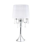 Table lamps with lampshade - Light Prestige Mona silver desk lamp 3xE14 white, silver LP-5005/1T silver - product 1