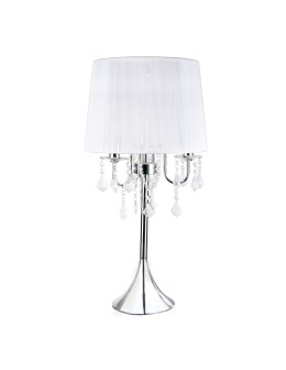 Light Prestige Mona biurkowa srebrna 3xE14 biały, srebrny LP-5005/1T srebrna