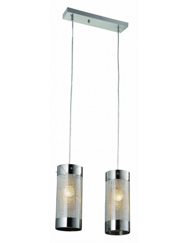 Light Prestige Monte 2 pendant 2xE27 silver, transparent LP-1305/2P