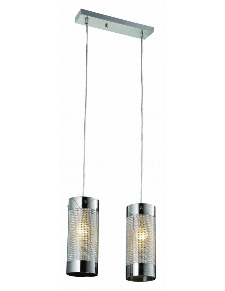 Double pendant lamps - Light Prestige Monte 2 pendant 2xE27 silver, transparent LP-1305/2P - product kolory-swiatla.pl 1