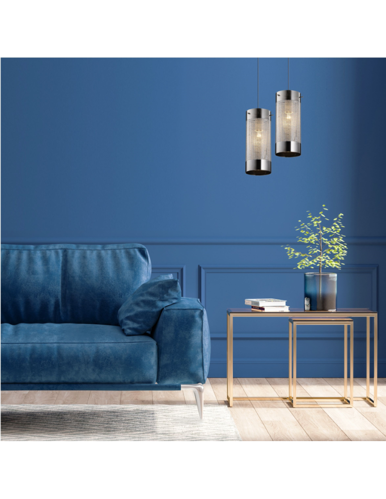 Double pendant lamps - Light Prestige Monte 2 pendant 2xE27 silver, transparent LP-1305/2P - product kolory-swiatla.pl 4