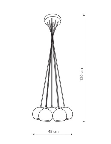 Light Prestige Punto 7 wisząca grafit 7xE14 grafitowy LP-22872/7P grafit - produkt 2