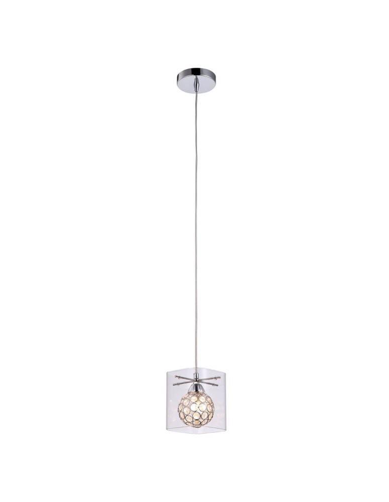 Pendant lamps - Light Prestige Spark 1 pendant transparent 1xG9 silver, transparent LP-5193/1P transp. - product kolory-swiatla.pl 1