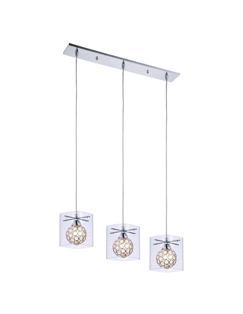 Pendant lamps - Light Prestige Spark 1 pendant transparent 1xG9 silver, transparent LP-5193/1P transp. - product kolory-swiatla.pl 2