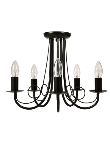 Light Prestige Perła 5 wisząca czarna 5xE14 czarny LP-020/5P black