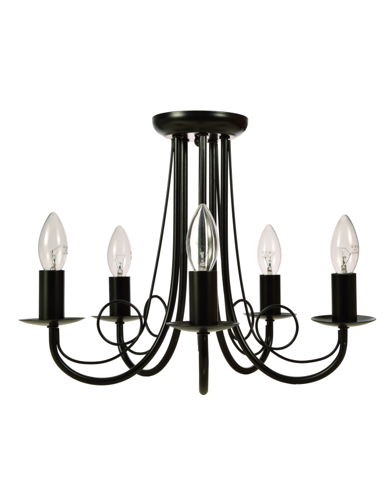 Chandelier chandeliers - Light Prestige Pearl 5 pendant black 5xE14 black LP-020/5P black - product kolory-swiatla.pl 1