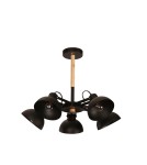 Pendant lamps - Light Prestige Terme 5 pendant E27 black, wood LP-4404/5P - product 1