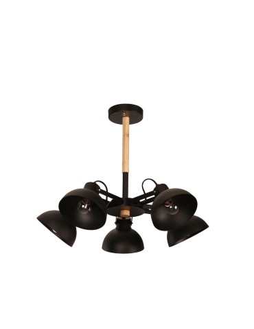 Light Prestige Terme 5 wisząca E27 czarny, drewno LP-4404/5P