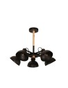 Light Prestige Terme 5 pendant E27 black, wood LP-4404/5P