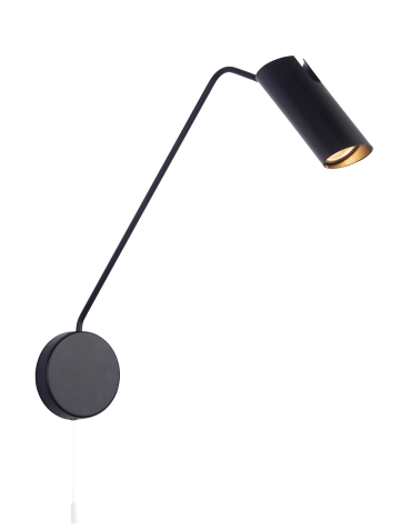 Light Prestige Futuro 1 wall lamp black with GU10 extension arm black LP-17001/1WL BK