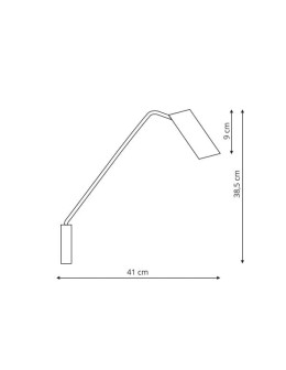 Light Prestige Futuro 1 wall lamp black with GU10 extension arm black LP-17001/1WL BK - product 2