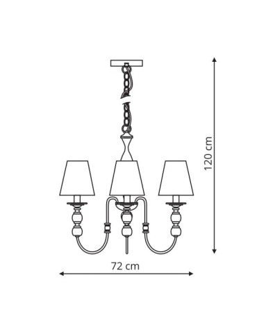Light Prestige Grado 3 wiszaca E14 biały / patyna LP-888/3P - produkt 2