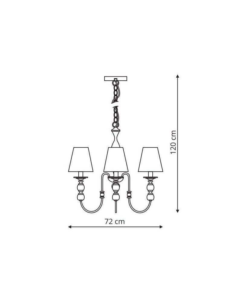 Retro chandeliers - Light Prestige Grado 3 pendant E14 white / patina LP-888/3P - product kolory-swiatla.pl 2