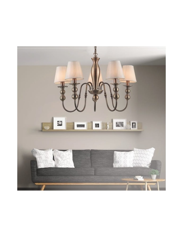 Retro chandeliers - Light Prestige Grado 3 pendant E14 white / patina LP-888/3P - product kolory-swiatla.pl 3