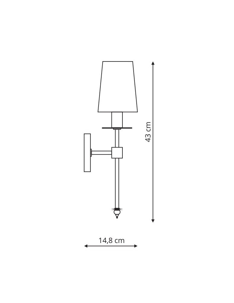 Wall lamps with lampshade - Light Prestige Casoli chrome E14 wall lamp LP-2118/1W chrome - product kolory-swiatla.pl 2