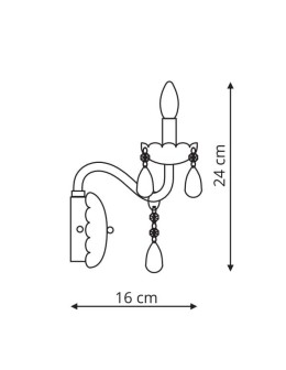 Light Prestige Cristallo wall lamp E14 transparent LP-2940/1W - product 2