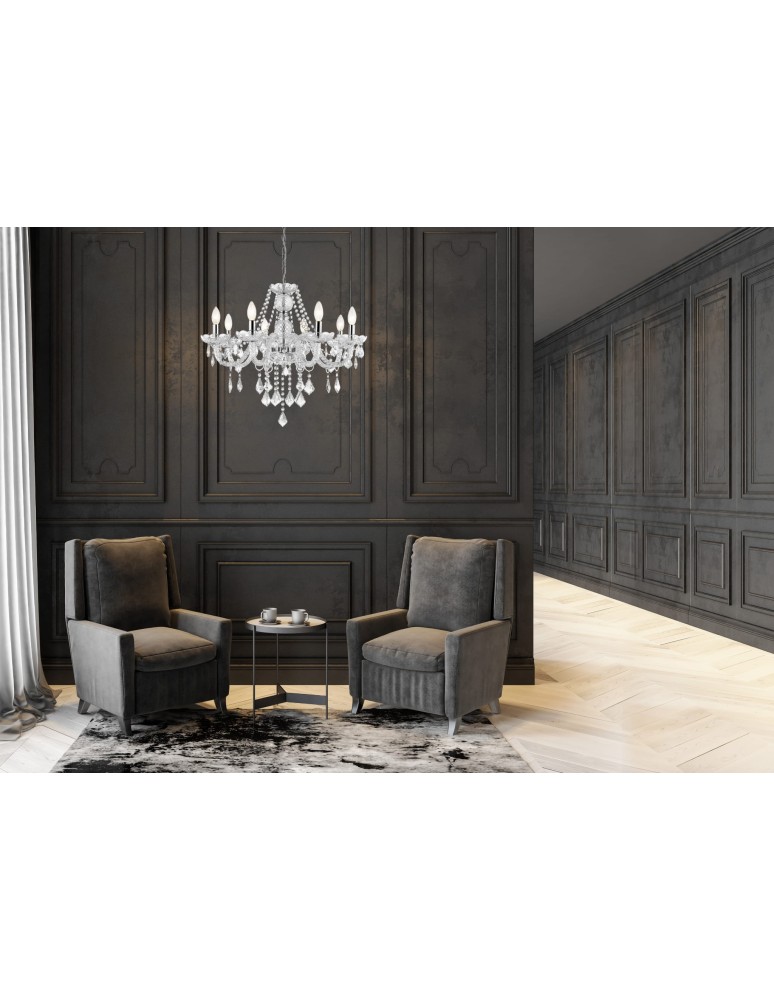 Chandelier wall lamps - Light Prestige Cristallo wall lamp E14 transparent LP-2940/1W - product kolory-swiatla.pl 3