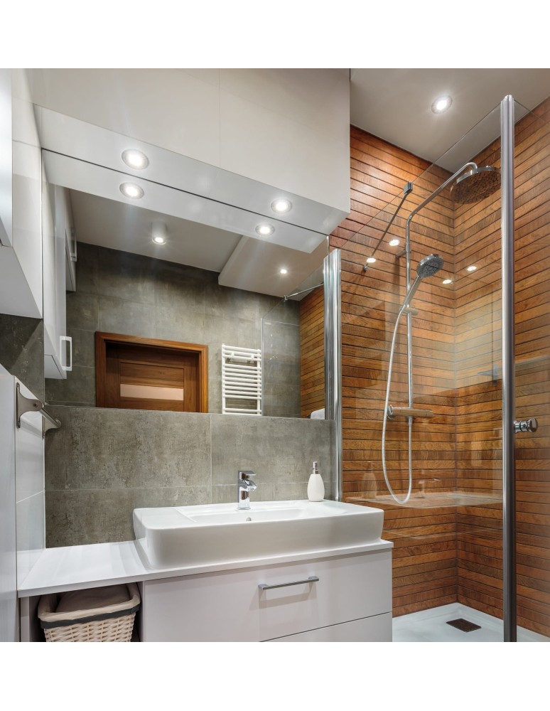 Flush-mounted hermetic lamps - Light Prestige Lagos square flush-mounted eyelet white IP65 GU10 white LP-440/1RS WH square - product kolory-swiatla.pl 2