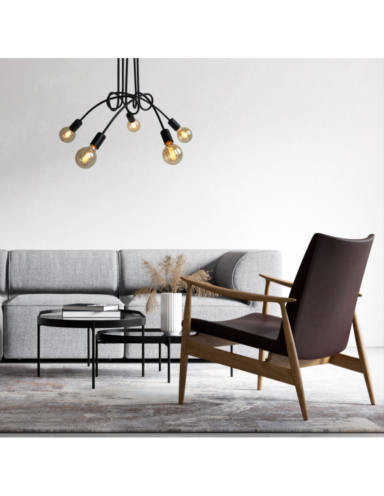 Pendant lamps - Light Prestige Spin 5 pendant E27 black LP-1313/5P BK - product kolory-swiatla.pl 3