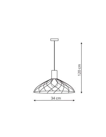 Light Prestige Moderno wisząca duża E27 E27 czarny/brązowy LP-1221/1P B E27 BK - produkt 2