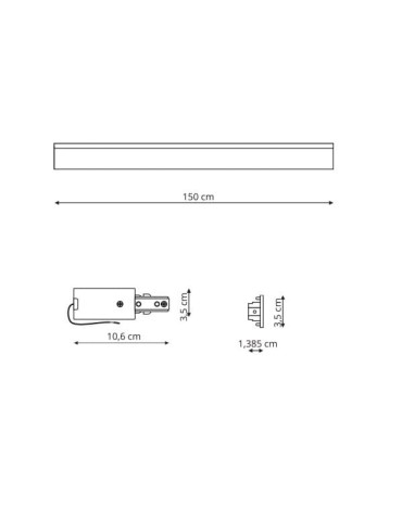 Light Prestige Szynoprzewód 1F 1,5m czarny czarny LP-571/150CM BK - produkt 2