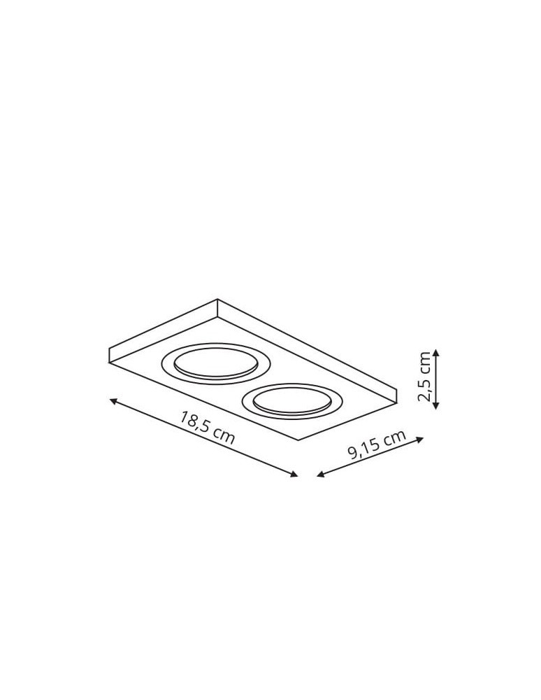 Flush-mounted lamps - pendants - Light Prestige Metis 2 flush mounted black GU10 black LP-2780/2RS BK - product kolory-swiatla.pl 2