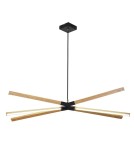 LED pendant lamps - Light Prestige Lugano 6 pendant - 97 cm LED black/wood LP-2828/6P - 97 - product 1