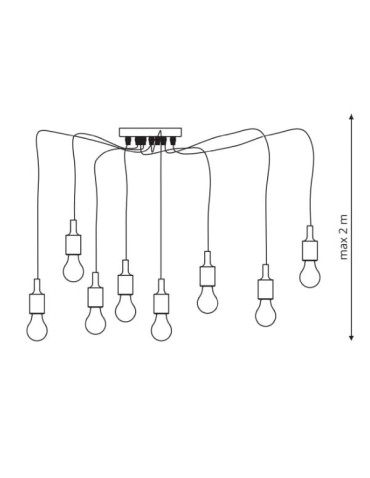 Light Prestige Soleto 7 pendant E27 black LP-90082/7P - product 2