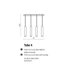Pendant lamps on a strip - Azzardo TUBO 4 WHITE 4xGU10 Pendant White AZ1239 - product 2