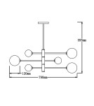 Pendant lamps spheres - Light Prestige Dorado 6 pendant G9 gold LP-002/6P - product 2